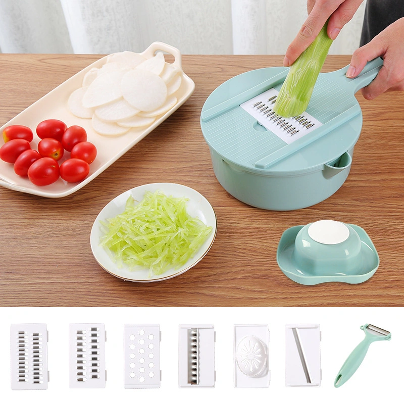 Hot Sale Biodegradable Multi-Functional Vegetable Slicer Manual Veggie Chopper Cutter with Hand Protector